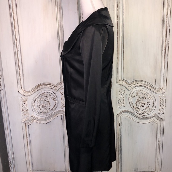 WANKO Cotton Blend Chic Unique Shawl Collar Long Sleeve Dress Coat Size 34 - Picture 9 of 15